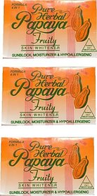 Pure Herbal Papaya oap For Moisturizing Skin Made In Philippines (Pack Of 3) (135X3)