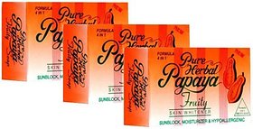 PURE HERBAL PAPAYA SOAP 4 IN 1 WHITENING SOAP PACK OF 3 135g