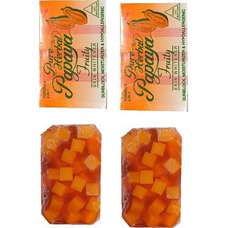 Pure Herbal Papaya Fruity Soap For Anti Wrinkle Skin Made In Philippines Pack of 2