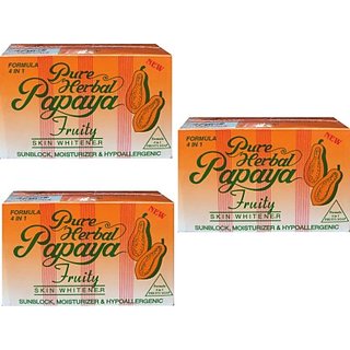                       Pure Herbal Papaya Fruity Soap FOr Anti Winkle (PAck Of 3)                                              
