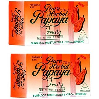                       Pure Herbal Papaya Fruity Soap For Anti Pimple Reduction (Pack of 2)                                              
