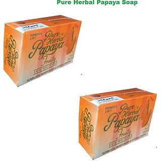                       Pure Herbal Papaya Soap For Pore Minimising(Pack Of 2)  (2 x 135 g)                                              
