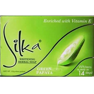                       SILKA WHITENING HERBAL SOAP GREEN PAPAYA 135g                                              