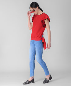 Westchic Women's Red Frill Top