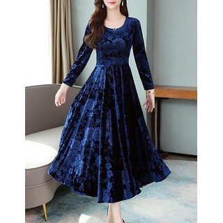 navy velour dress
