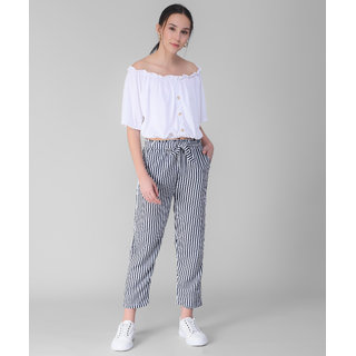 Westchic navy stripe pajama with white top clearance