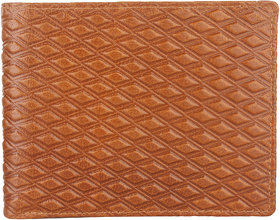 DAANKIE Men Brown Genuine Leather RFID Wallet 3 Card Slot 2 Note Compartment