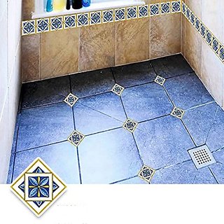 Jaamso Royals 21pcs Blue Ceramic Tile Stickers Waterproof Floor , Kitchen Wall Sticker (30 x 60 CM)