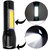 Mini 200 Meter Rechargeable Zoomable 3 Mode Cree LED Waterproof Flashlight Light Torch Metal Black -109