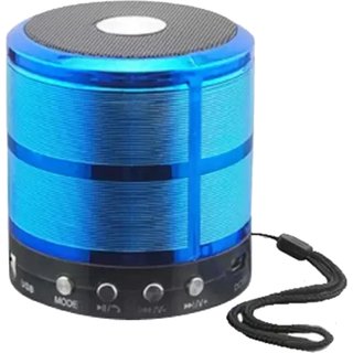 Stylopunk WS-887 Portable Bluetooth Stereo Speaker with Alarm Clock,Aux, FM, SD Card, In-built Mic  USB Blue