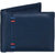 DAANKIE Men Blue Original Leather RFID Wallet 3 Card Slot 2 Note Compartment