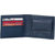 DAANKIE Men Blue Original Leather RFID Wallet 3 Card Slot 2 Note Compartment