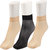 Nxt 2 Skin - Ladies Transparent Socks, Sheer Ankle Stockings for Women - Black and Skin (Pack of 3)