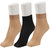 Nxt 2 Skin - Ladies Opaque Socks Black and Skin Ankle Length Stocking (Pack of 3)