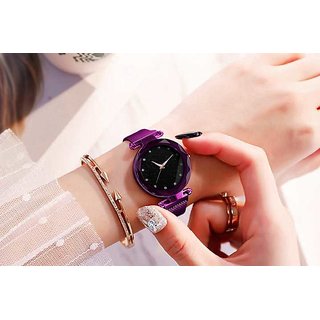 Tecita Purple Round Dial Analog Watch For Women
