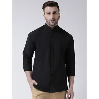                       Riag Men's Black Regular Fit 100% Cotton Casual Shirts                                              