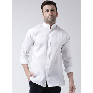                       Riag Men's White Regular Fit 100% Cotton Casual Shirts                                              