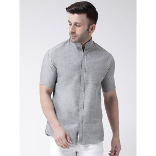                       Riag Men's Grey Regular Fit 100% Cotton Casual Shirts                                              
