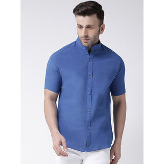                       Riag Men's Blue Regular Fit 100% Cotton Casual Shirts                                              