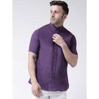                       Riag Men's Purple Regular Fit 100% Cotton Casual Shirts                                              