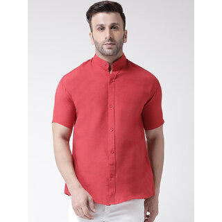                       Riag Men's Red Regular Fit 100% Cotton Casual Shirts                                              