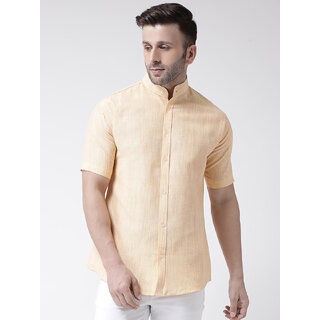                       Riag Men's Beige Regular Fit 100% Cotton Casual Shirts                                              