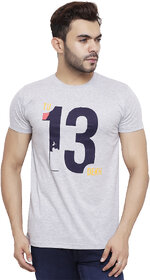 Zete021 Grey 13 No. Printed T Shirt For Men