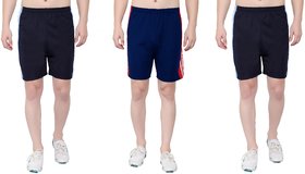 Zonecart Men's Sports Short for Gym (Pack of 3, Navy Navy Royal)