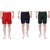 Zonecart Unisex Non-Cotton Sports Gym Shorts (Pack of 3, Red Green Navy)