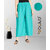 Fabclub Women's Heavy Rayon Solid Plain Free Size Palazzo (Turquoise)