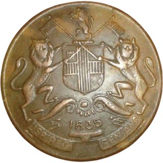                       UKL 1835 E.I C ONE ANNA COPPER COIN                                              