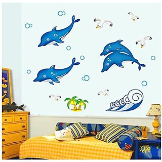 Jaamso Royals 'glow in dark dolphin kid wall stickers ' Wall Sticker (50CM X 70CM)