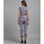 Vivient Women Nevy Blue Small Stripe Printed Front Knot Jumpsuits
