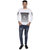 ZETE051 White R Print Full Sleeve T Shirt For Men