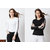 Vivient Women Black and White Side Tape T-shirts Combo