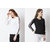 Vivient Women Black and White Side Tape T-shirts Combo