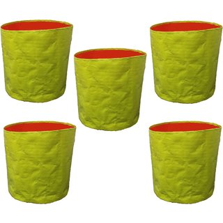 Connifer Terrace Gardening HDPE Green Grow Bag (12 X 12) - (Pack of 5) 220 GSM  5 Year Durability for Fruits  Veget