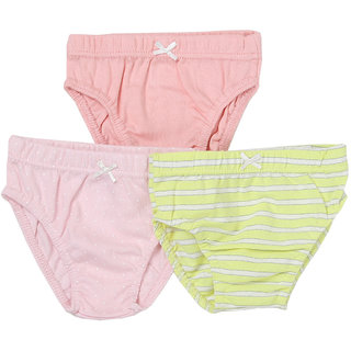                       Buzzy Baby Girl's Multi-Color Cotton Panties (Pack of Three)                                              