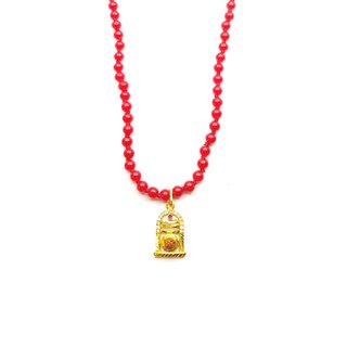 Raviour Lifestyle Lord Mahakal shivling with Rudraksha Temple Pendant With Red Hakik Agate 108 beads Mala