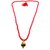 Raviour Lifestyle Lord shiv punchmukhi rudraksha Om pendant With Red Hakik Agate 108 beads Mala