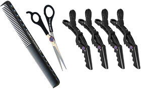 Ear Lobe  Accessories Hair Cutting Scissors +Hair Cutting Comb +4pcs Crocodile hair Setting clips
