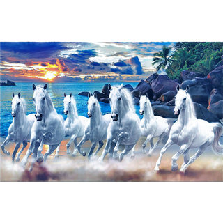 picture Images Lucky Seven 7 Horses Picture Feng Shui surmul 7 horses running painting peel and wall sticker tearable washable vinyl large horse 21