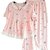 Soft  Smooth Synthetic Printed Nightwear Short Sleeve Night Suit Top  Pajama Pink