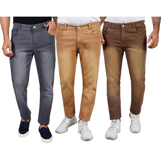 Editlook Men's Multicolour Wash Jeans(Pack Of 3)