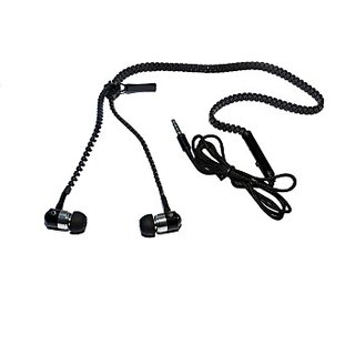 Universal Zipper Earphone Earbuds in Ear Zip Wired Headset 3.5Mm with Microphone