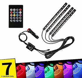 AutoBizarre 12 LED Multicolor Music Controlled Sound Activated Universal Car Interior Atmosphere Light