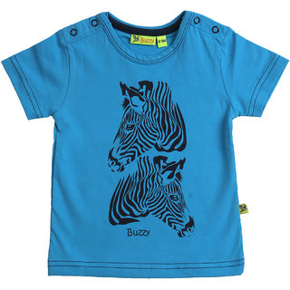                       Boys T-Shirt With Zebra Print At Front - 3-6M - Payne -100% Cotton                                              