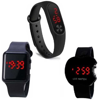 Buy M2 With Cutapple With I Square Black Digital Led Combo Pack of 3 ...