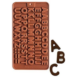 SmartClick Flexible Silicon BPA Free ABCD shape Chocolate Baking Molds, Bakeware Mould Cavity  15 (Weight of Chocolate