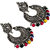 Lucky Jewellery Oxidised Silver Plating Black Metal Multi Color Beads Earring For Girls  Women (53-WEO-3149-MT-S)